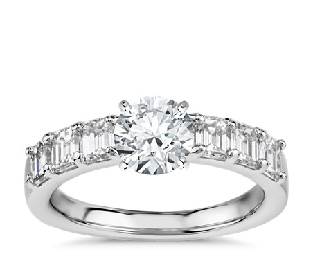 Emerald Cut Diamond Engagement Ring in Platinum (1 ct. tw.)